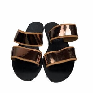 Sol Sana Lucy Leather Slides Metallic Bronze 6M